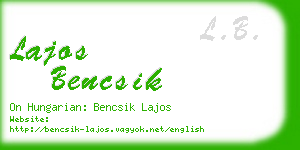 lajos bencsik business card